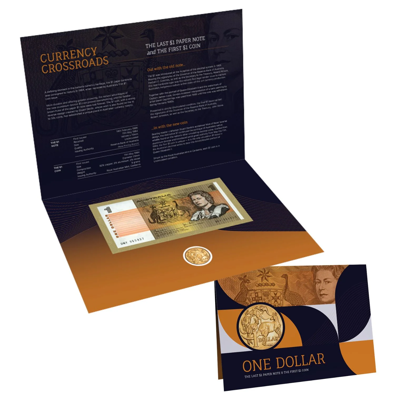 Australia $1 Last Note & First Coin Uncirculated Pack - Image 2