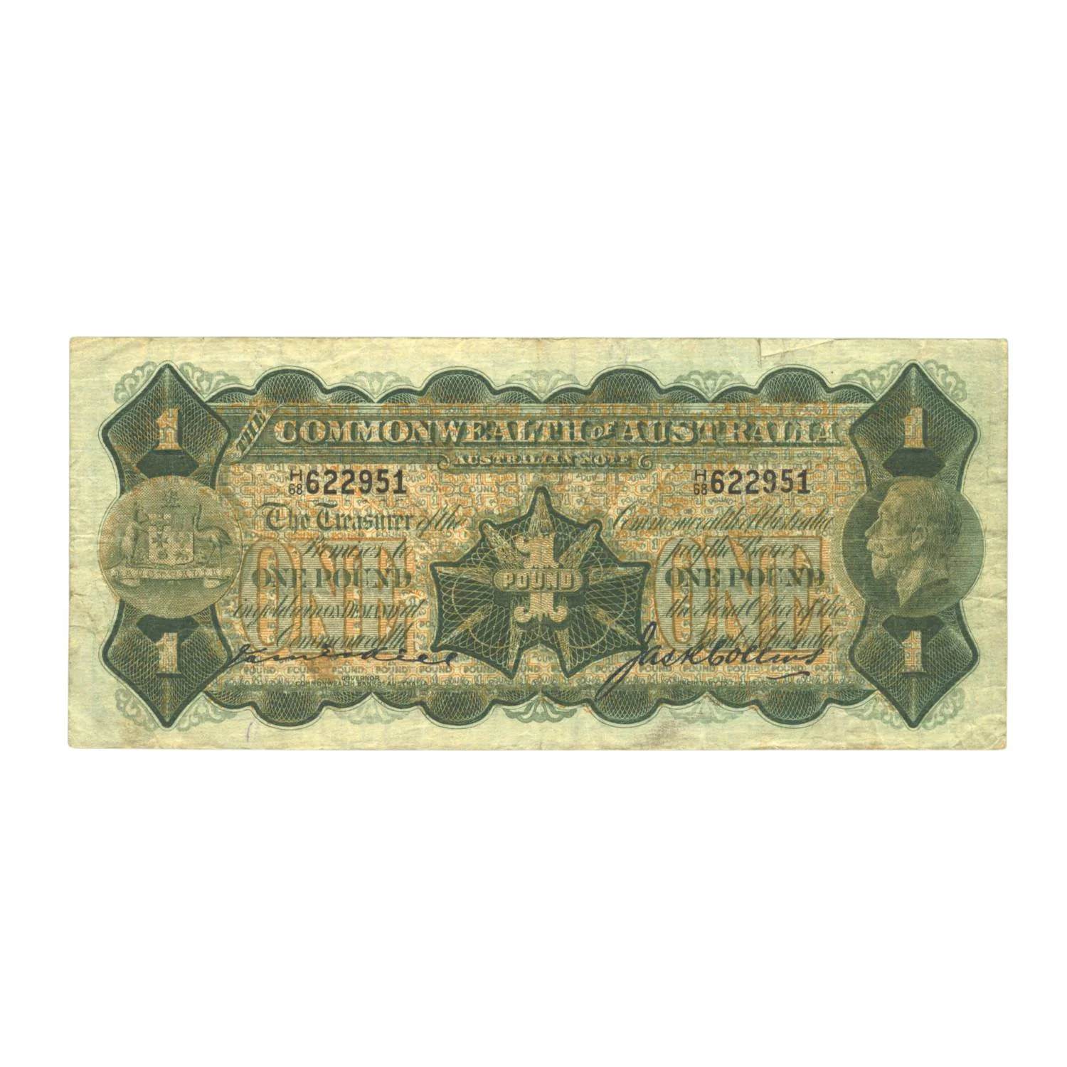 1927 £1 R25 Kell/Heathershaw Banknote good-Fine
