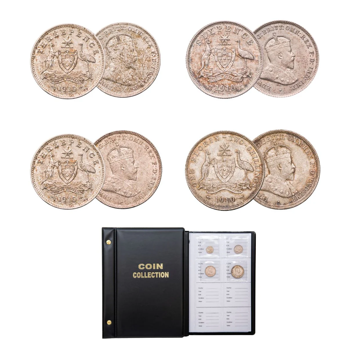 Australia Edward VII 1910 Choice Uncirculated Silver 4-Coin Set