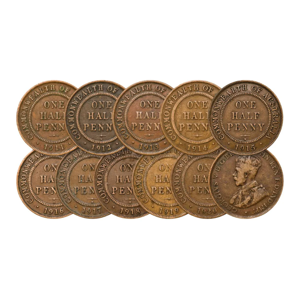 George V 1911-20 55-Coin Set Good-Very Good - Image 2