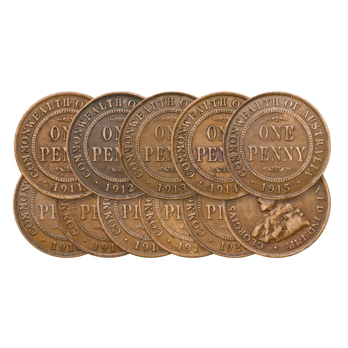 George V 1911-20 55-Coin Set Good-Very Good - Image 3