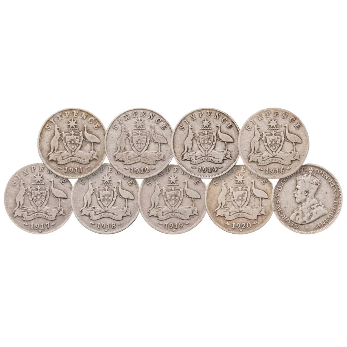 George V 1911-20 55-Coin Set Good-Very Good - Image 6