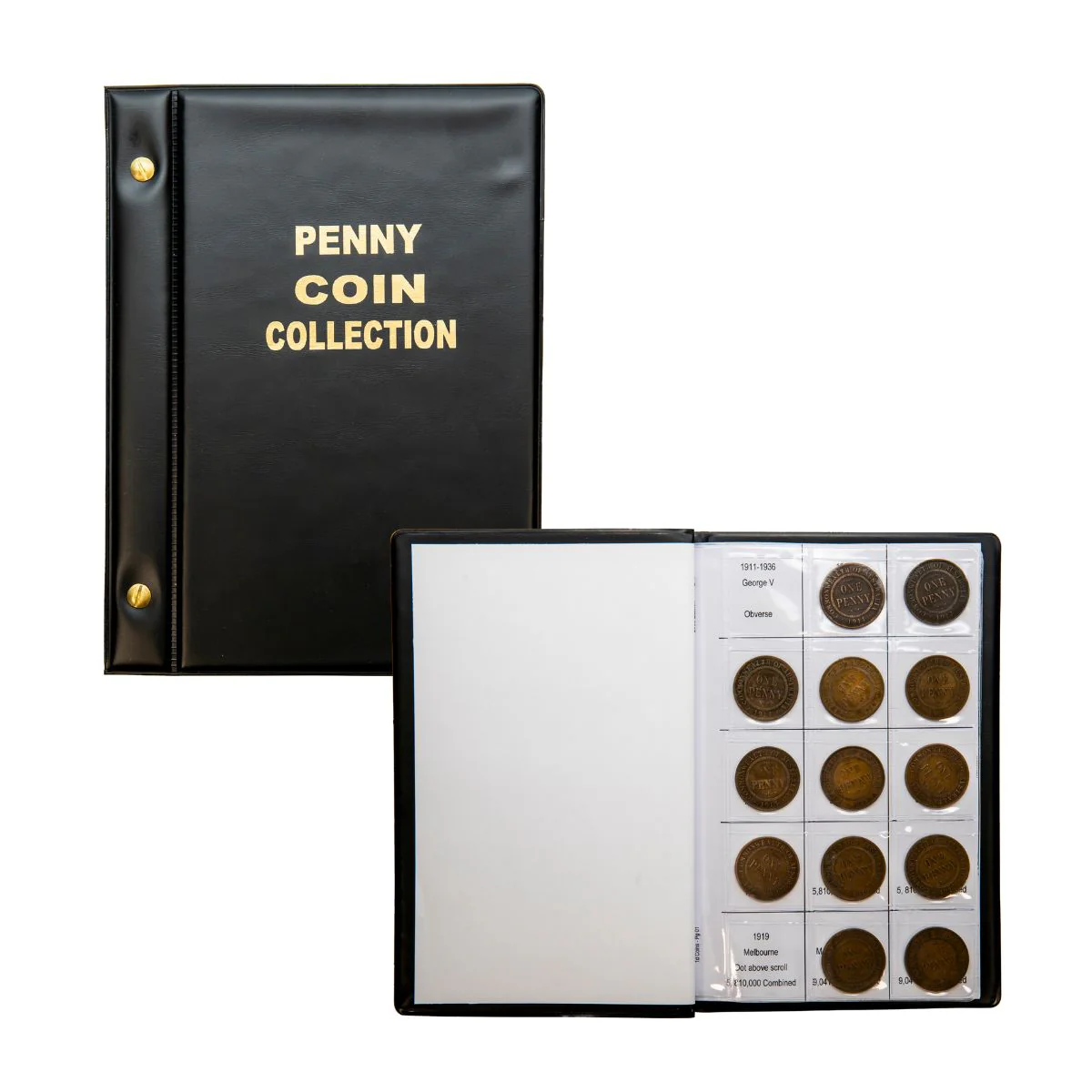 Australia 1911-64 Penny Good-Uncirculated 74-Coin Collection (No 1930)