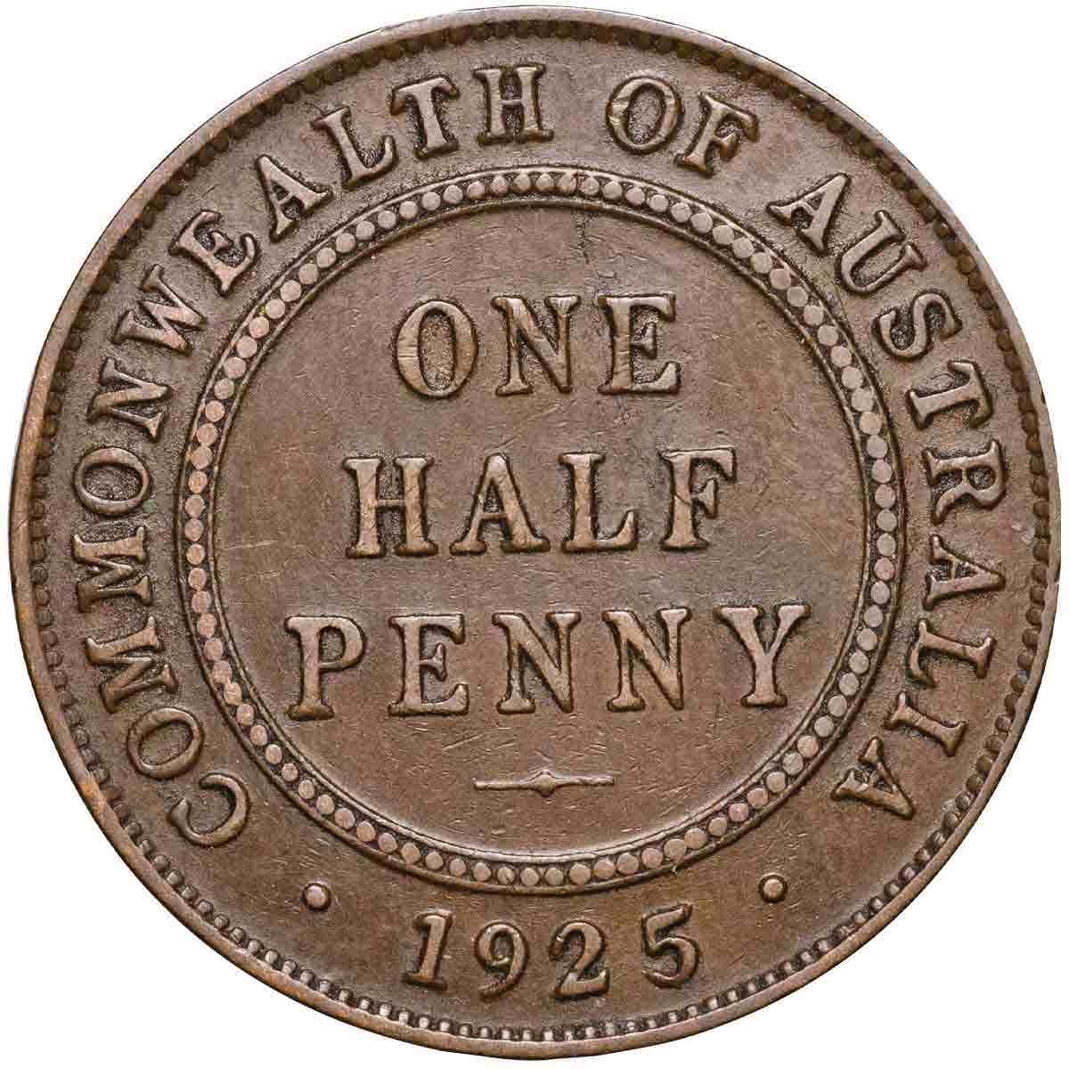 Australia George V 1924 & 1925 Halfpenny Pair Very Fine - Image 2