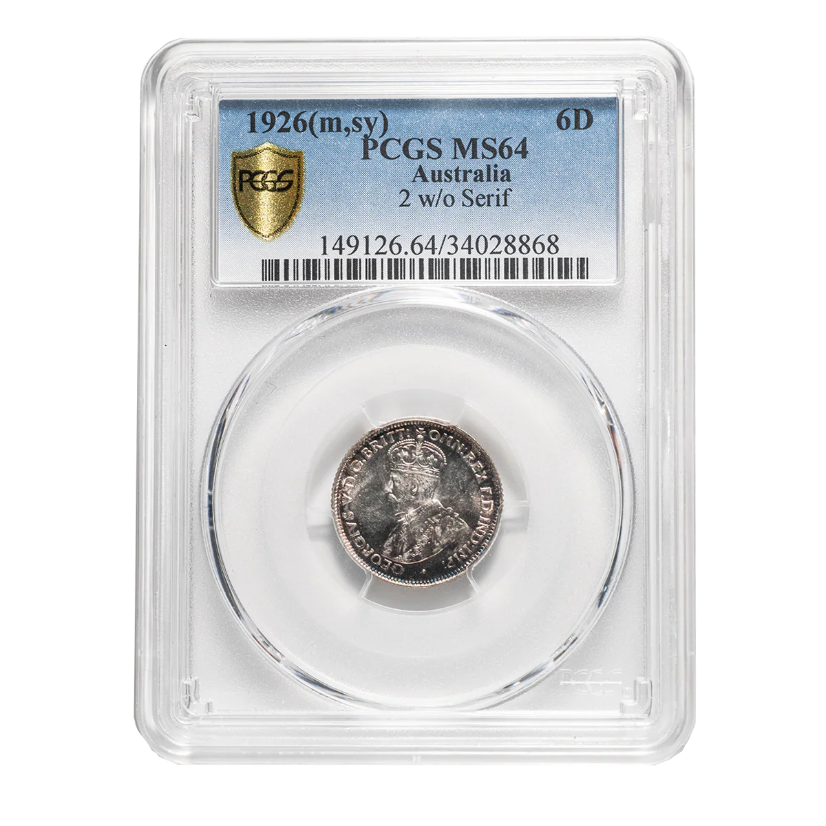 1926 Sixpence PCGS MS64 (Choice Uncirculated)
