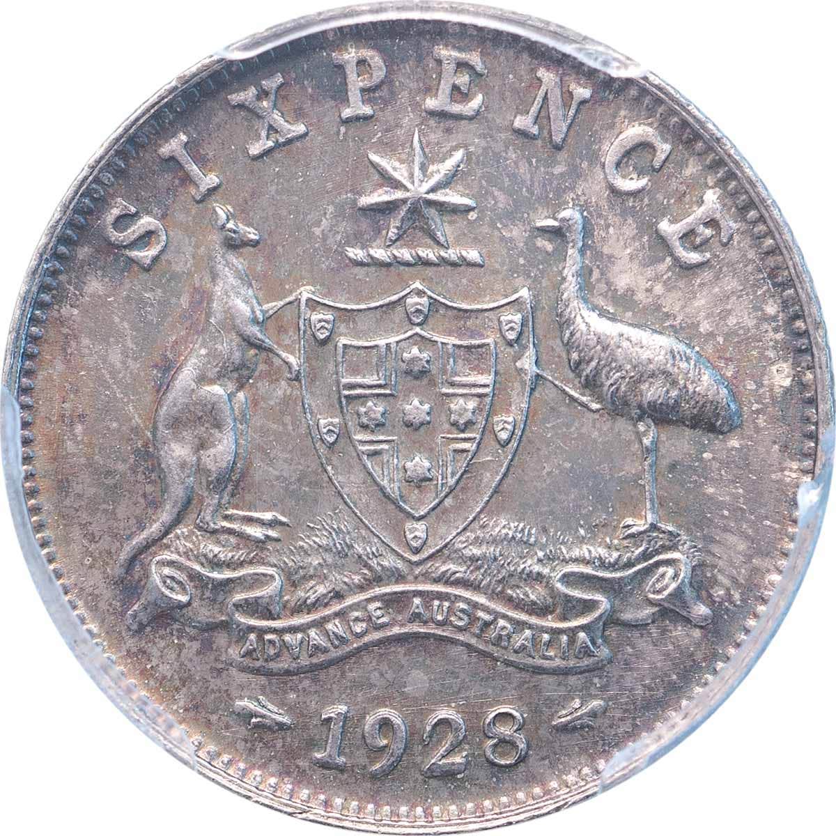 1928 Sixpence PCGS MS64 (Choice Uncirculated) - Image 2