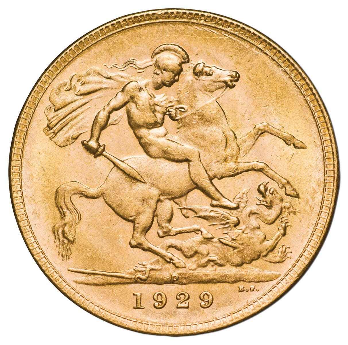 1929 Perth George V Modified Portrait Gold Sovereign Uncirculated - Image 2