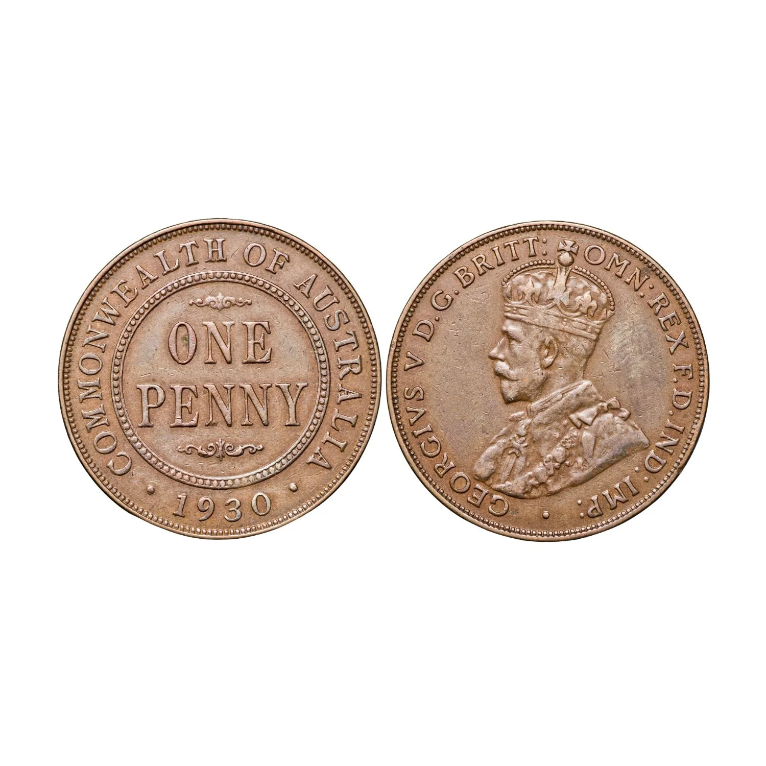 Australia George V 1930 Penny Very Fine - Image 3