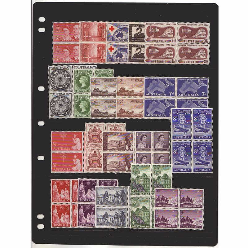 1930-65 Predecimal Stamps 80 Blocks of 4 Set Mint Unhinged - Image 3