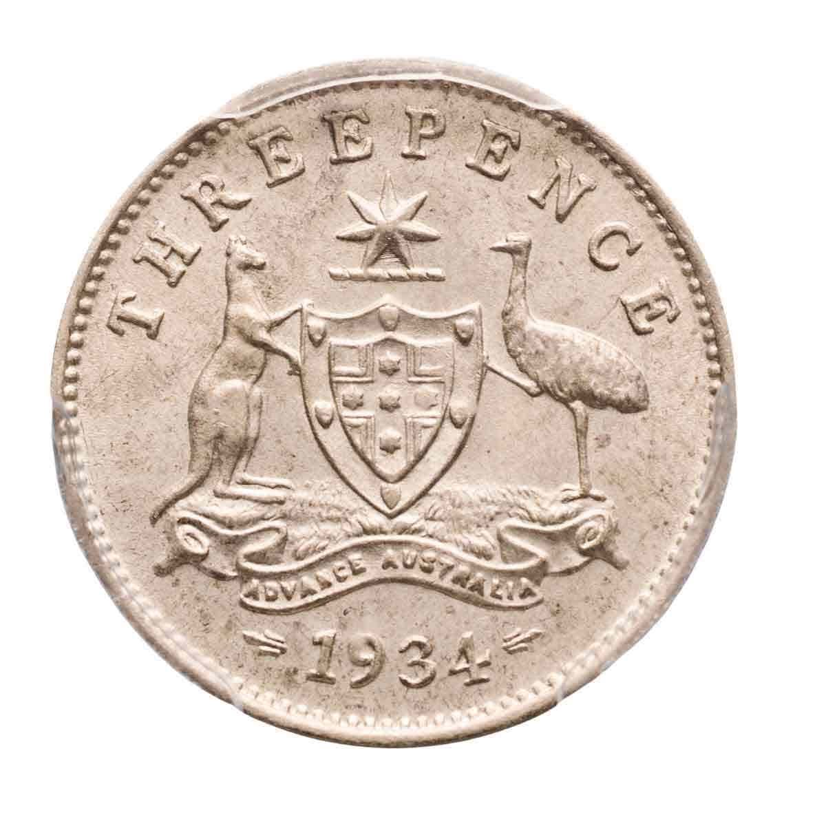1936 Threepence PCGS MS64 (Choice Uncirculated)