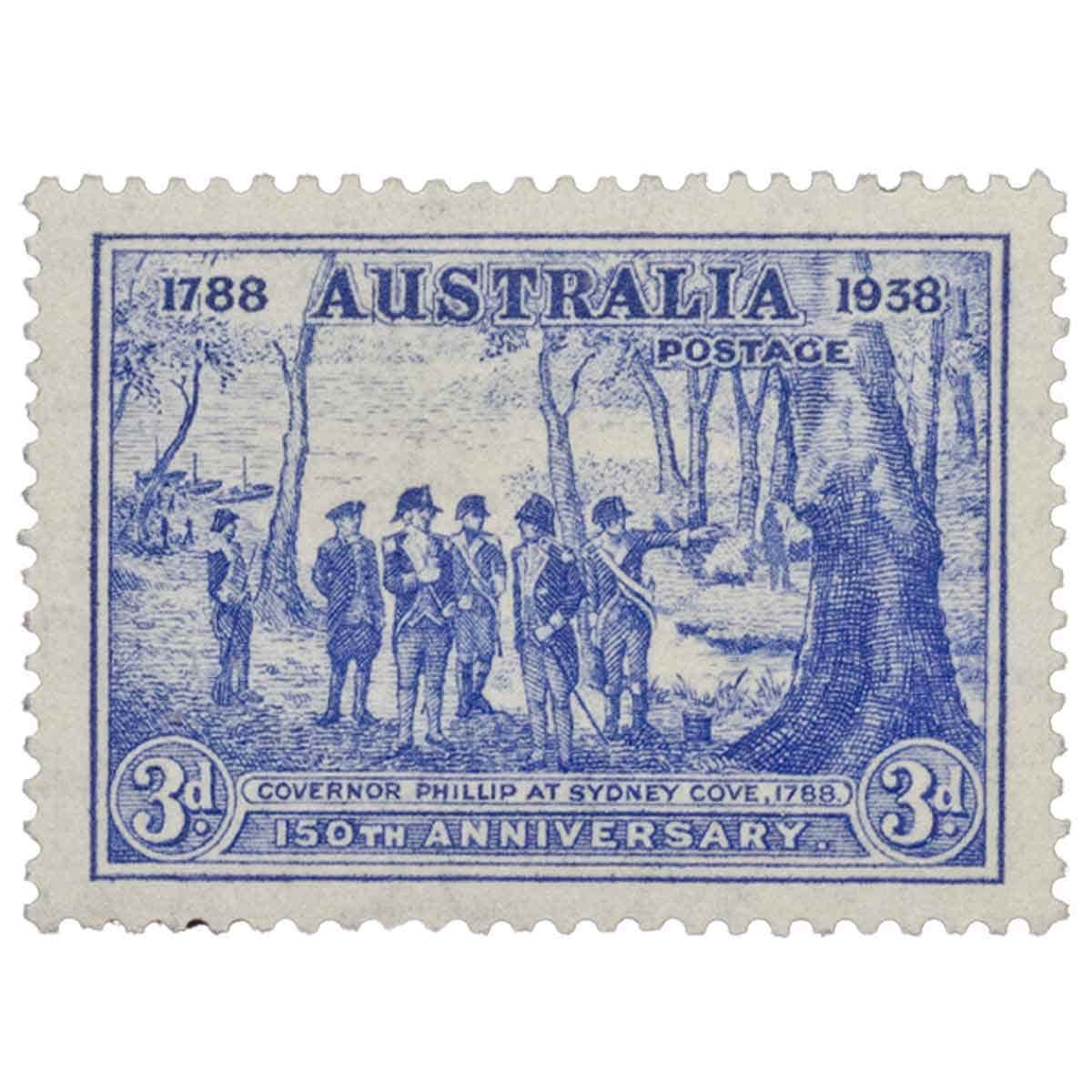 Australia NSW Sesquicentenary 1938 Mint Unhinged Stamp Trio - Image 3