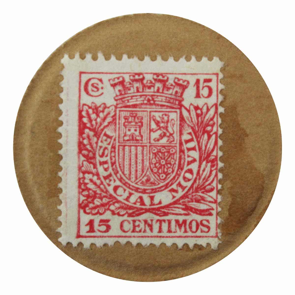 Spanish Civil War Emergency Currency 15 Centimos Coin