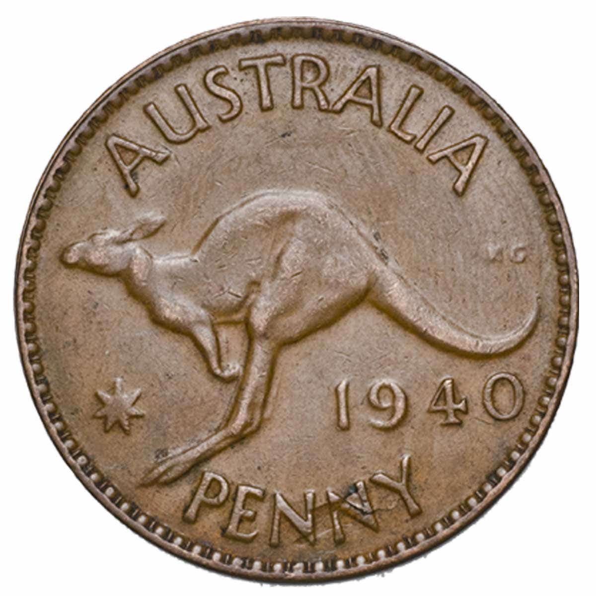 1939-44 Melbourne Mint Penny 5-Coin Set Very Fine - Image 2