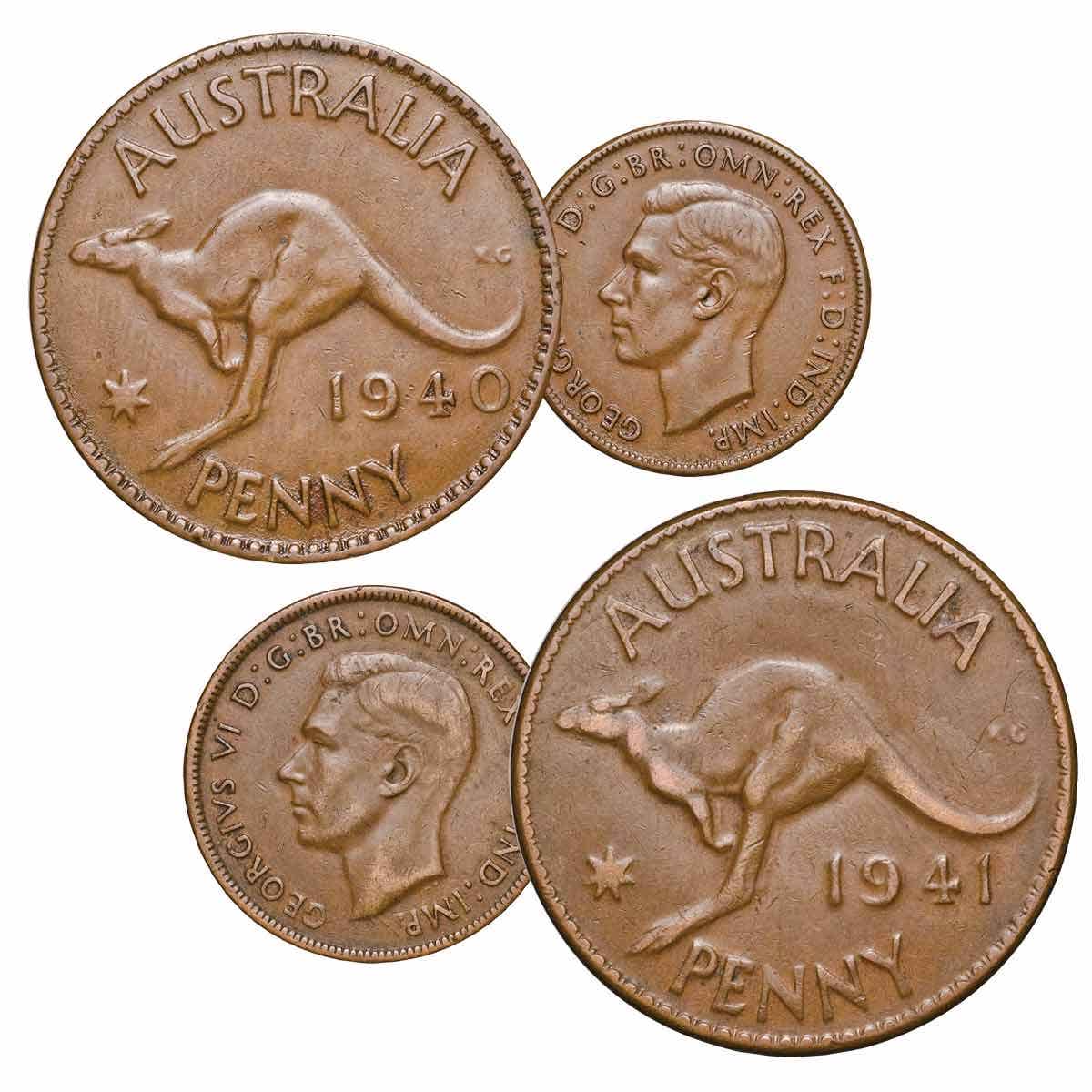 1940K.G & 1941K.G Penny Pair Very Fine