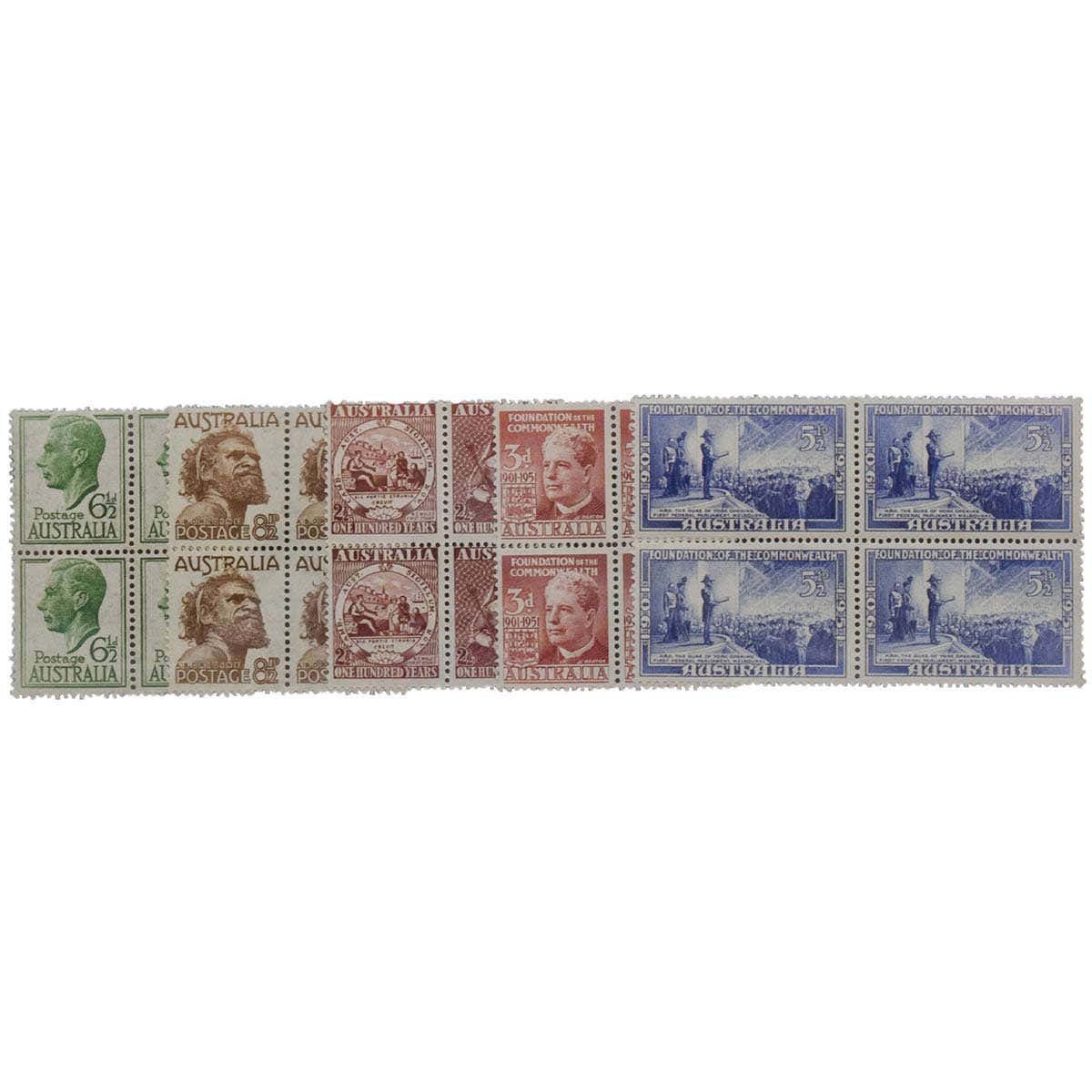 1942-52 Set of 16 Different Blocks of Four (64 stamps) Mint Unhinged - Image 2