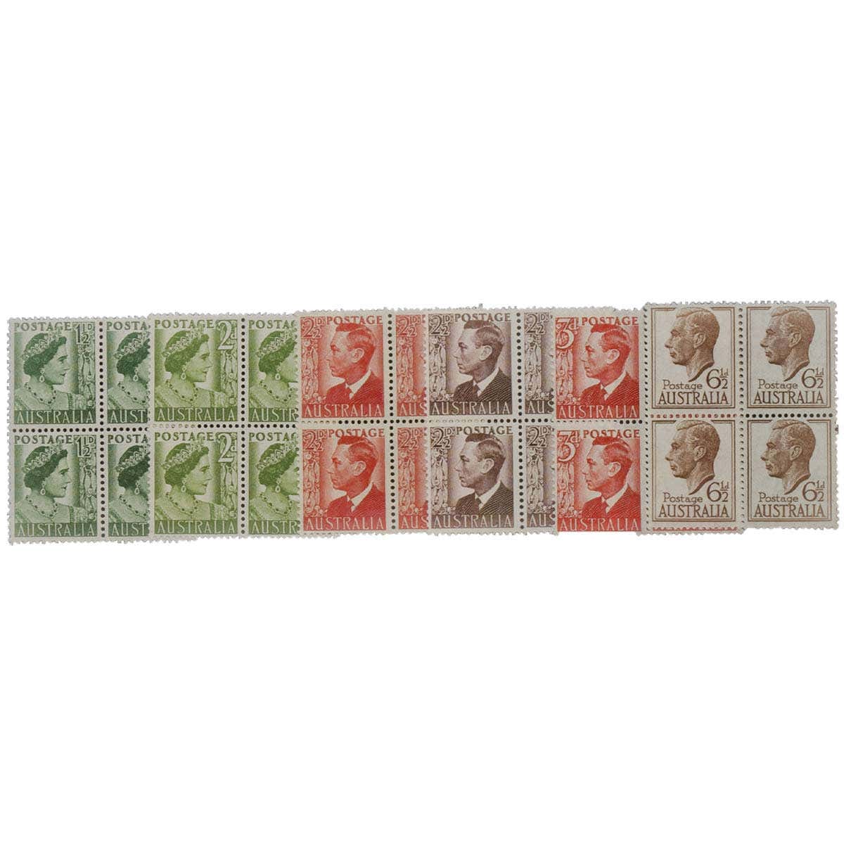 1942-52 Set of 16 Different Blocks of Four (64 stamps) Mint Unhinged - Image 3