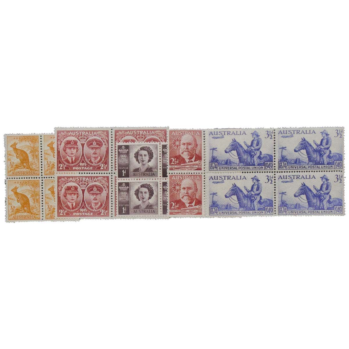 1942-52 Set of 16 Different Blocks of Four (64 stamps) Mint Unhinged - Image 4