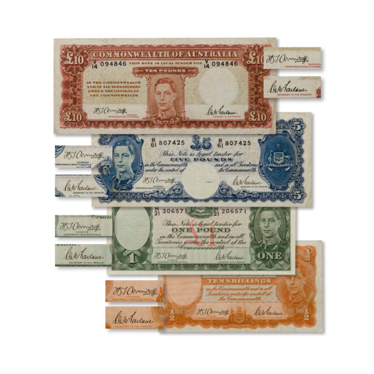 1942 Armitage/McFarlane Complete 4-Note Set Fine-Very Fine
