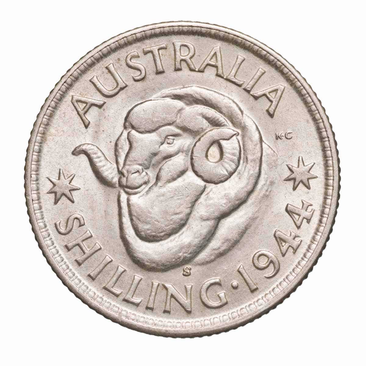 1944S Shilling Uncirculated