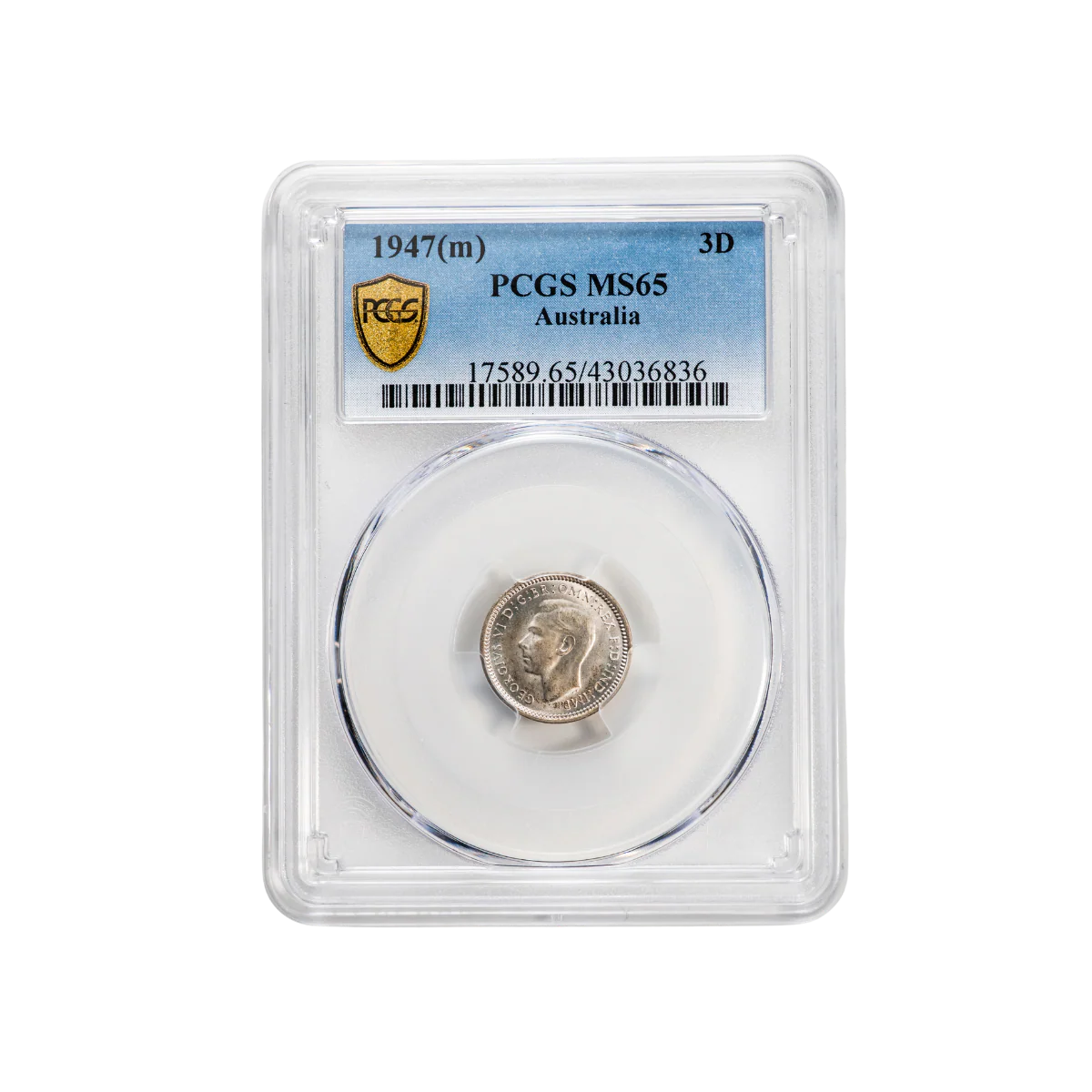 Australia 1947 Threepence PCGS MS65 (Gem Uncirculated)
