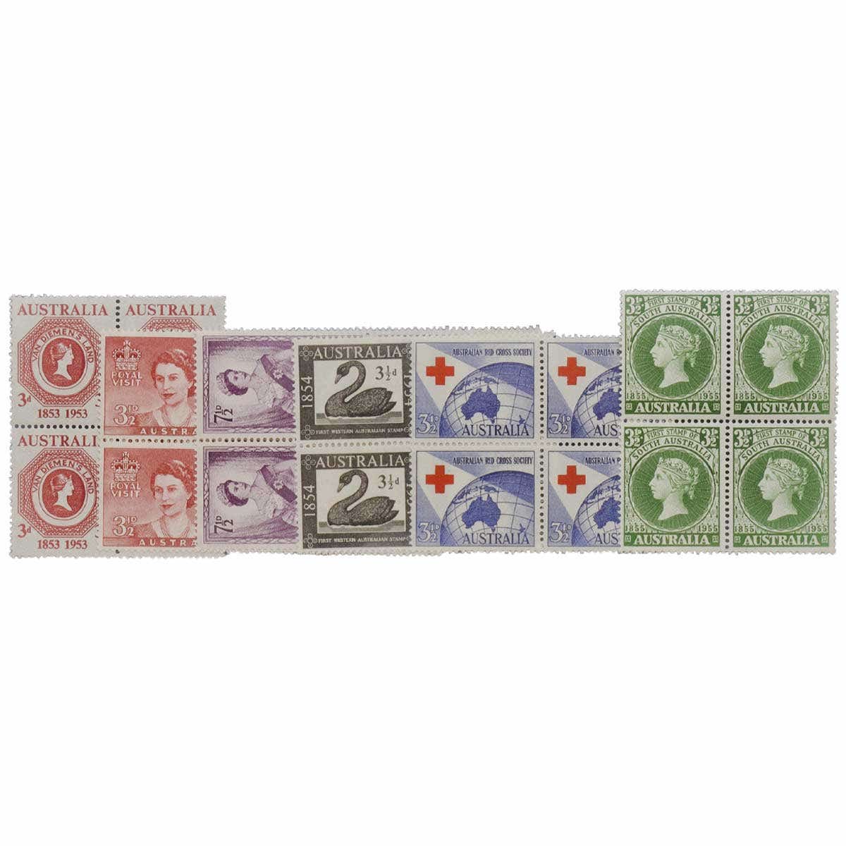 1953-65 Set of 25 Different Blocks of Four (100 stamps) Mint Unhinged - Image 4