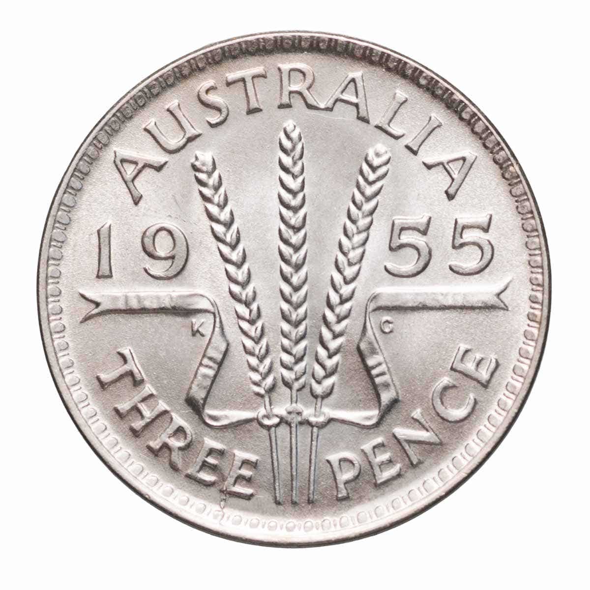 1955 Threepence Uncirculated