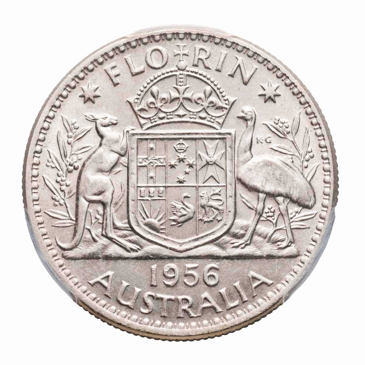 Australia 1956 Florin PCGS MS64 (Choice Uncirculated) - Image 2