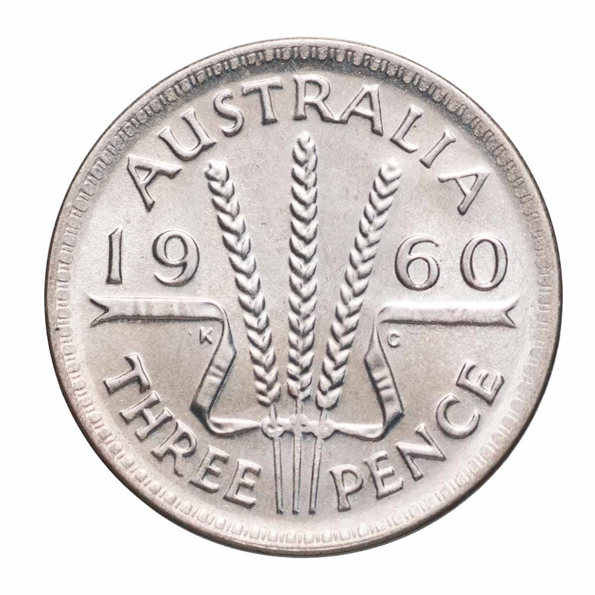 Australia Elizabeth II 1960 Threepence Gem Uncirculated Coin