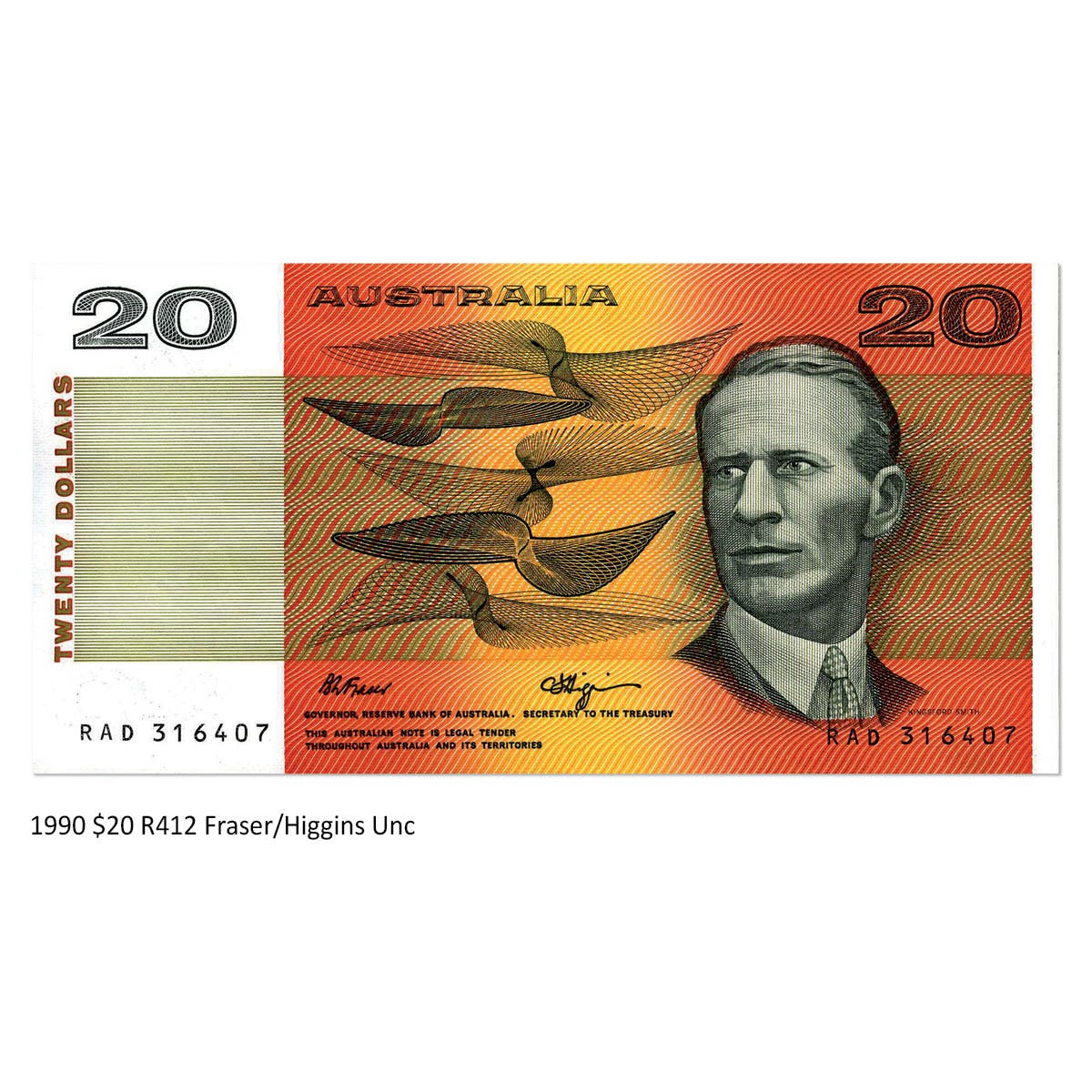 Australia $20 Banknote 1966-93 Uncirculated 15-Note Collection (no 1967 $20 Coombs/Randall) - Image 14