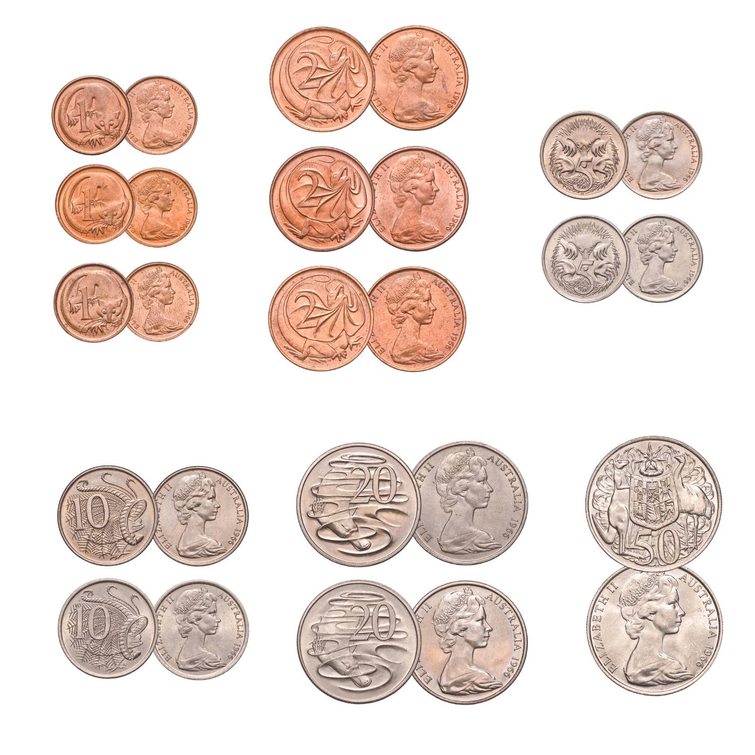 Australia 1966 Complete Mint Mark Uncirculated 13-Coin Collection