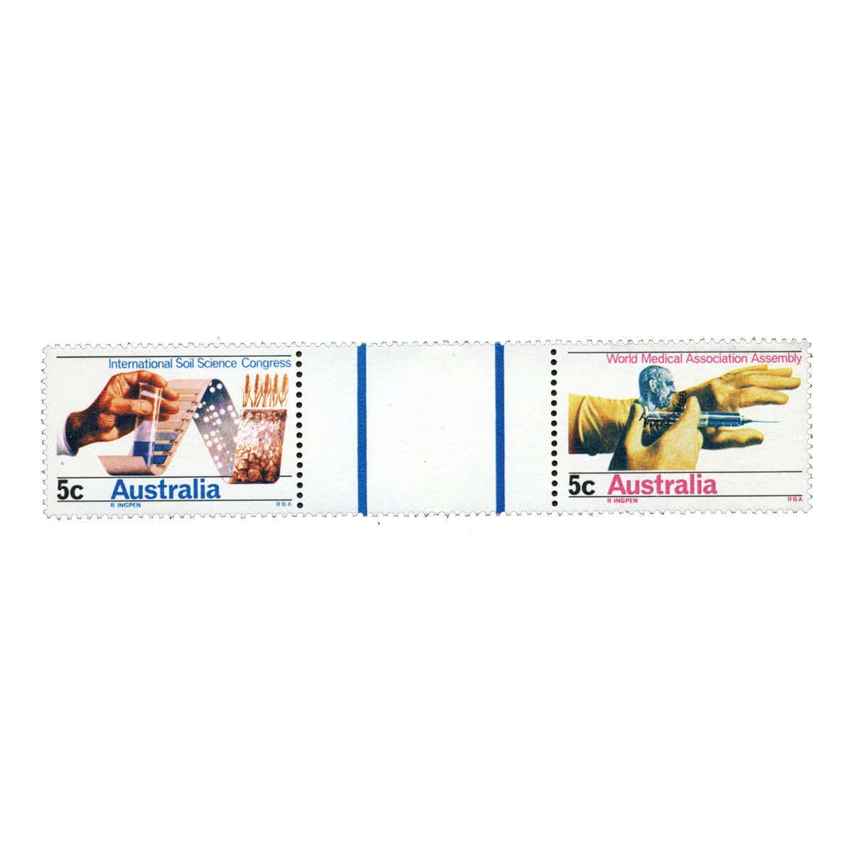 1968 5c Soil & Medical Gutter Pair MUH