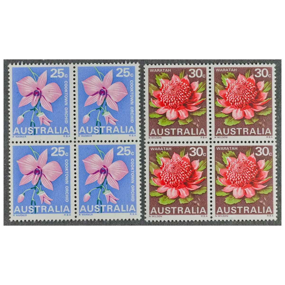 1968 Floral Emblems Blocks of Four Set of 6 (24 stamps) Mint Unhinged - Image 4