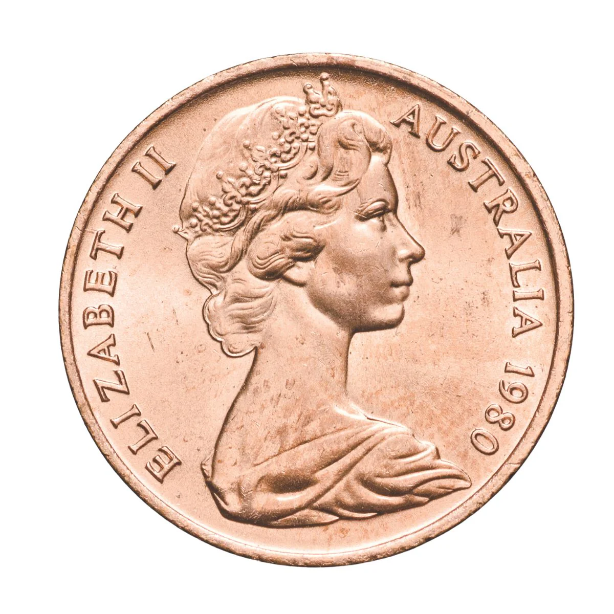 Australia 1980 1c Bronze Uncirculated 50-Coin Heads/Tails RAM Mint Roll - Image 3