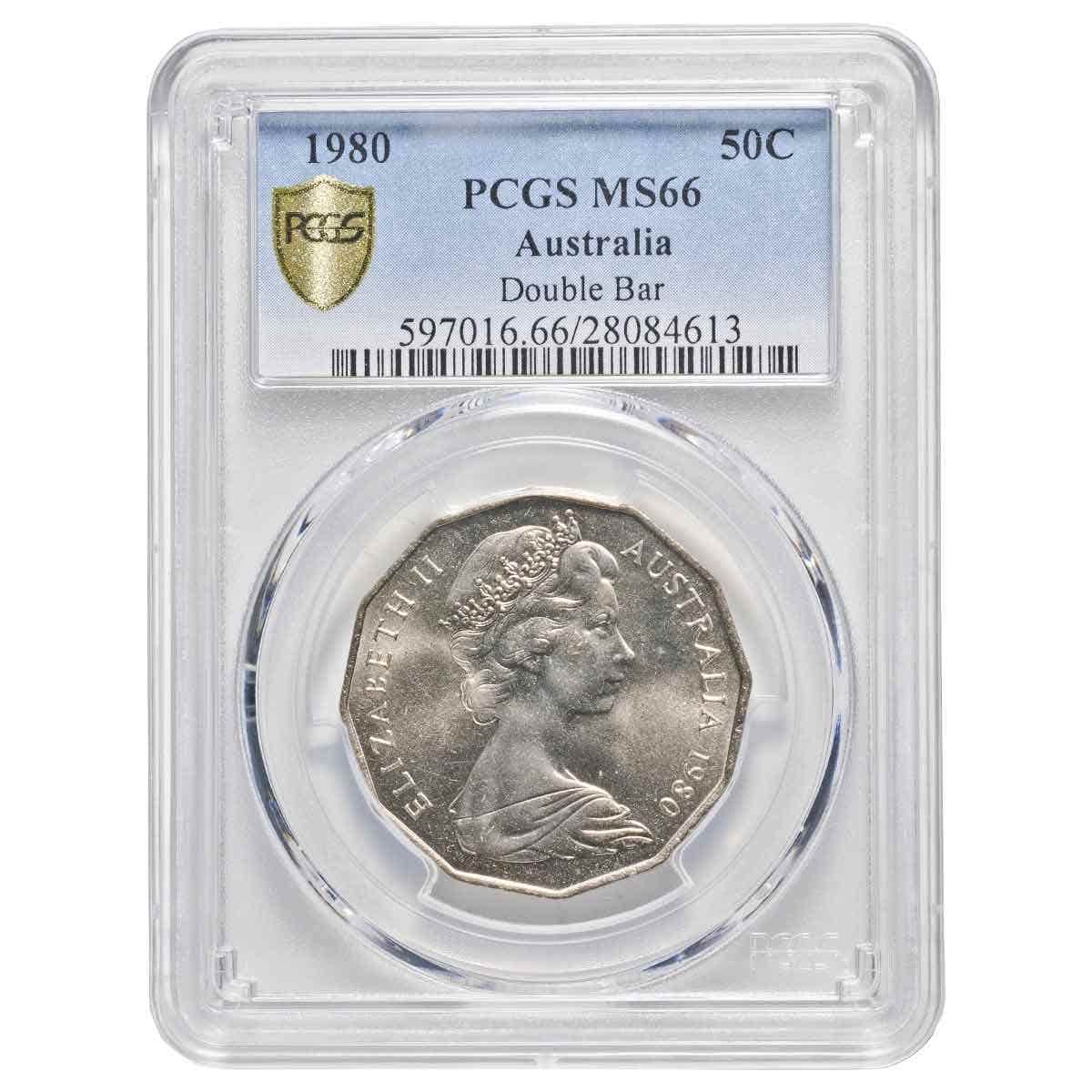 Australia 1980 50c Double Bar Coin PCGS MS66 (Gem Uncirculated) - Image 3