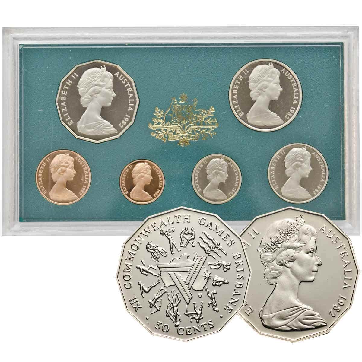 Australia Brisbane Commonwealth Games 1982 6-Coin Proof Set