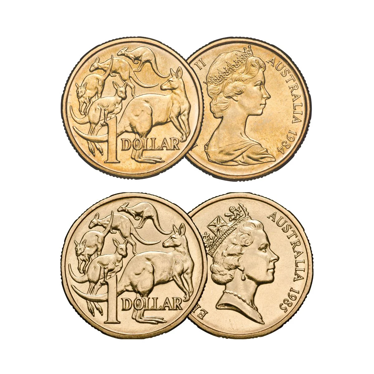Australia 1984-1985 $1 Mob of Roos Pair Uncirculated