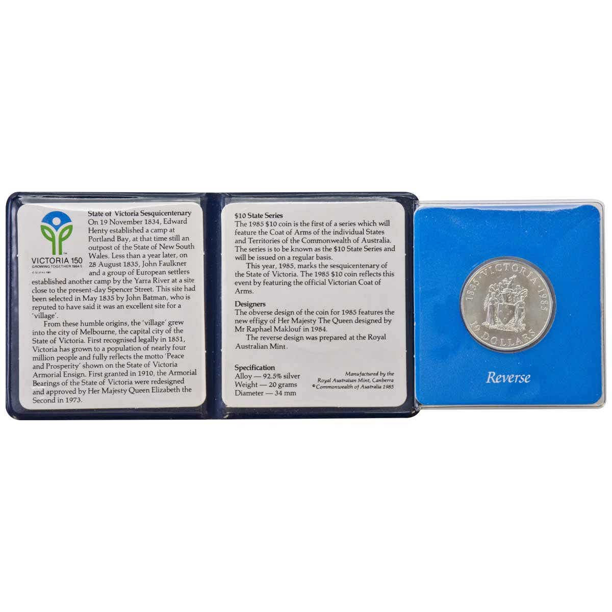 Australia 1985 $10 Victoria Silver Uncirculated Coin - Image 4