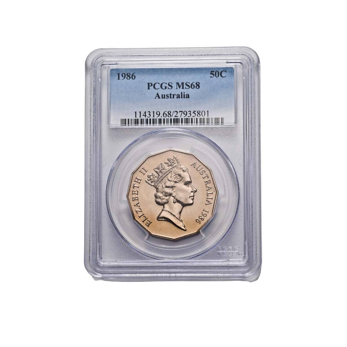 1986 50c PCGS MS68 (Gem Uncirculated)