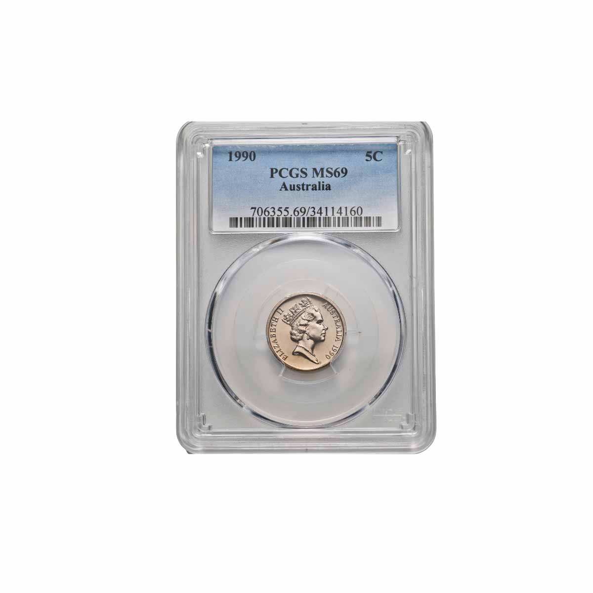 1990 5c PCGS MS69 (Gem Uncirculated)