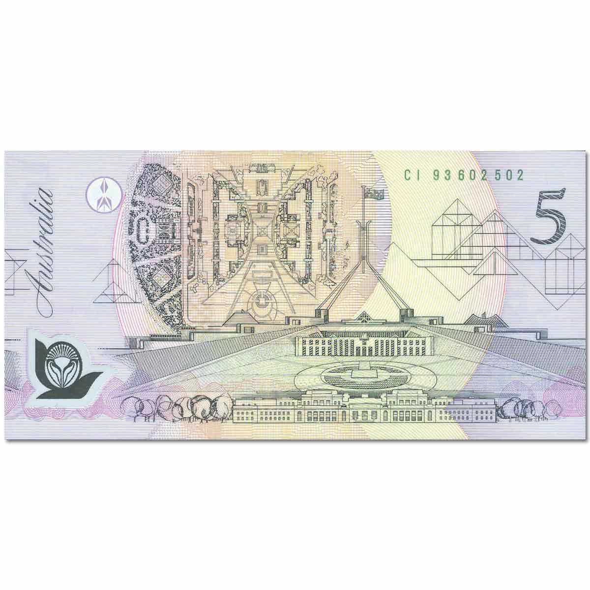1993 $5 R216 Fraser Evans Uncirculated Banknote - Image 2