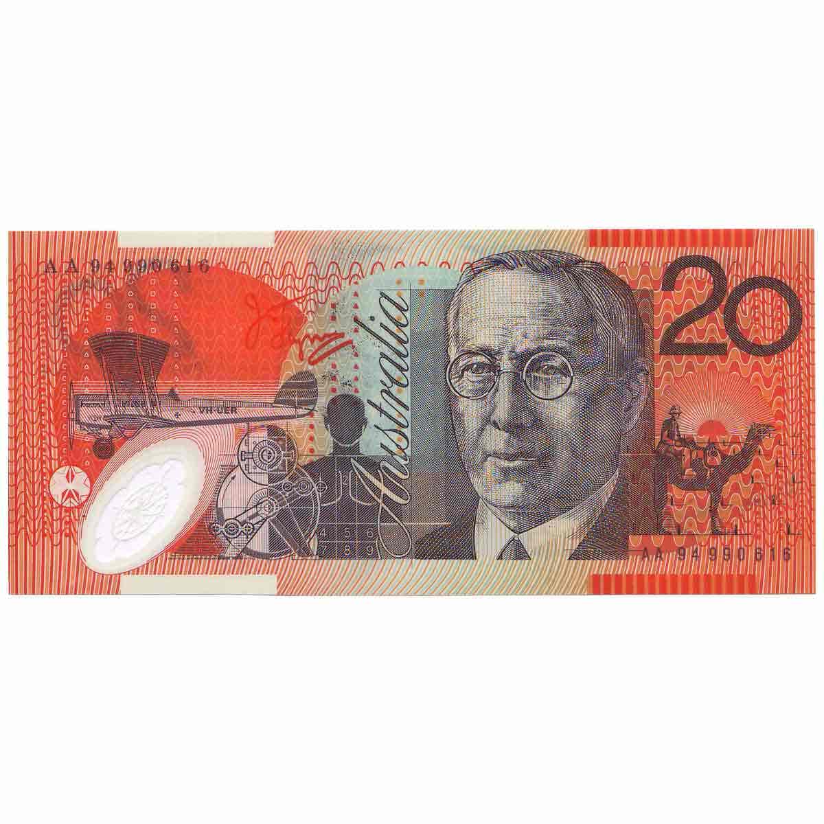 1994 $20 R416aF Fraser/Evans First Prefix AA94 Banknote Consecutive Pair Uncirculated - Image 3
