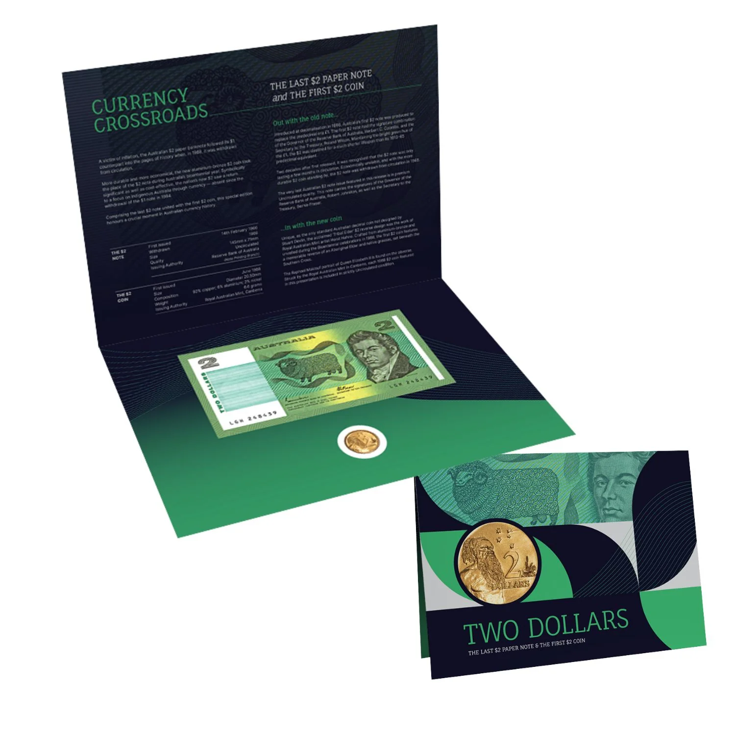 Australia $2 Last Note & First Coin Uncirculated Pack - Image 2