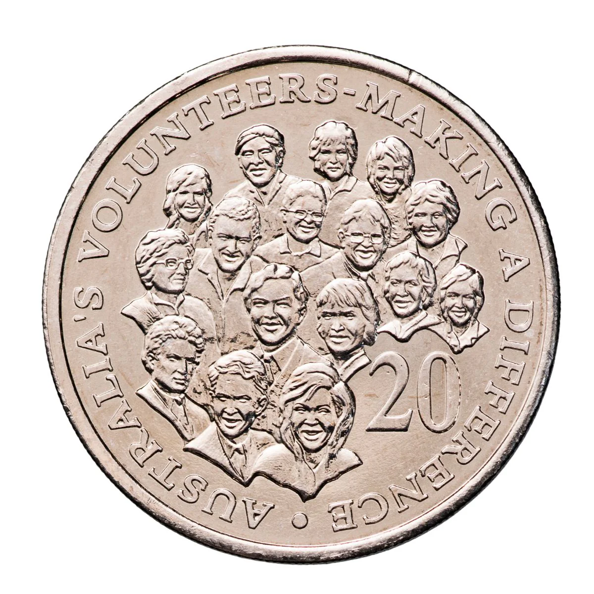Australia 2003 20c Australian Volunteer 20-Coin Heads/Tails Mint Roll (20 BU Coins) - Image 2