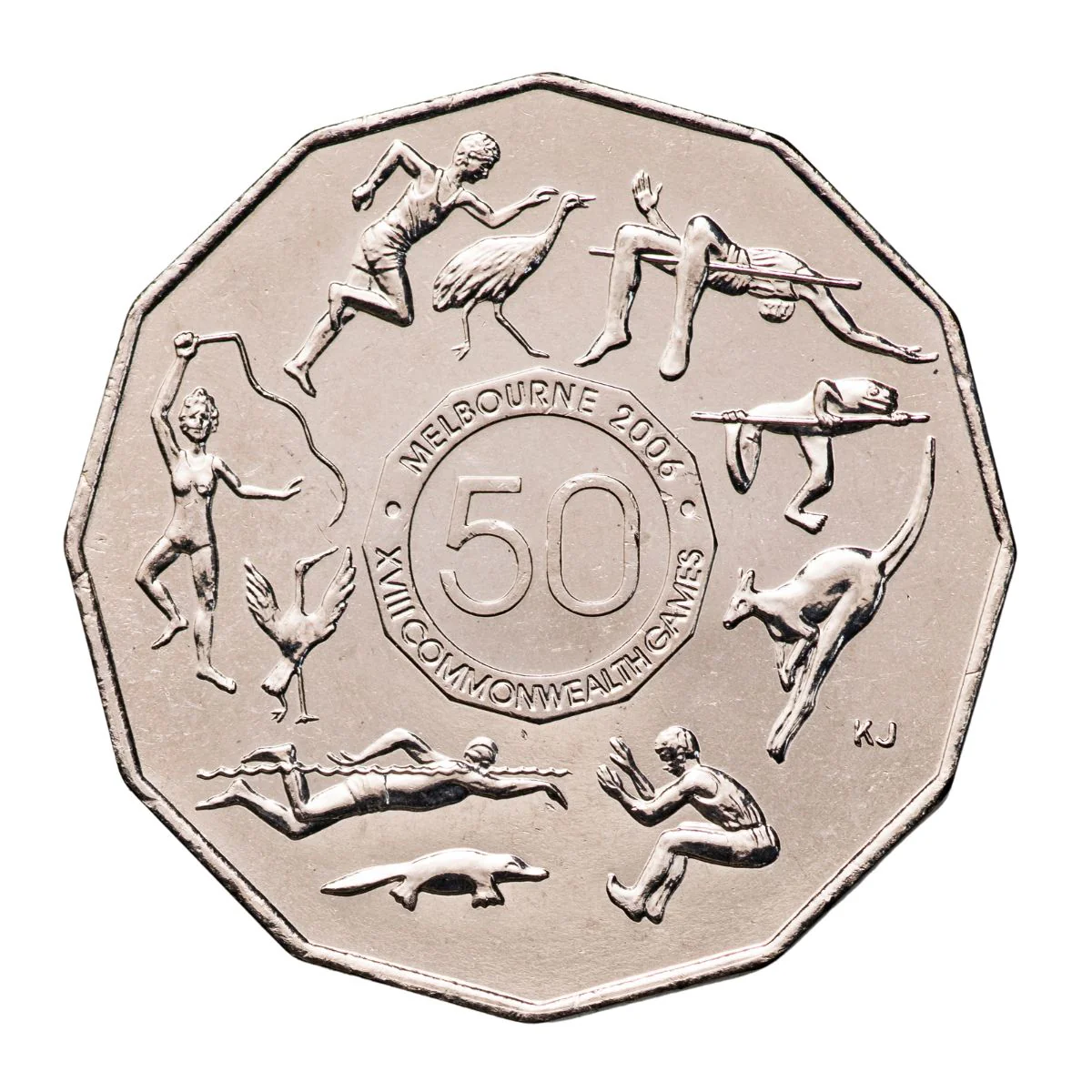 Australia Commonwealth Games 2005 50c Student Design Cupro-Nickel Uncirculated 20-Coin Heads/Tails Mint Roll - Image 2