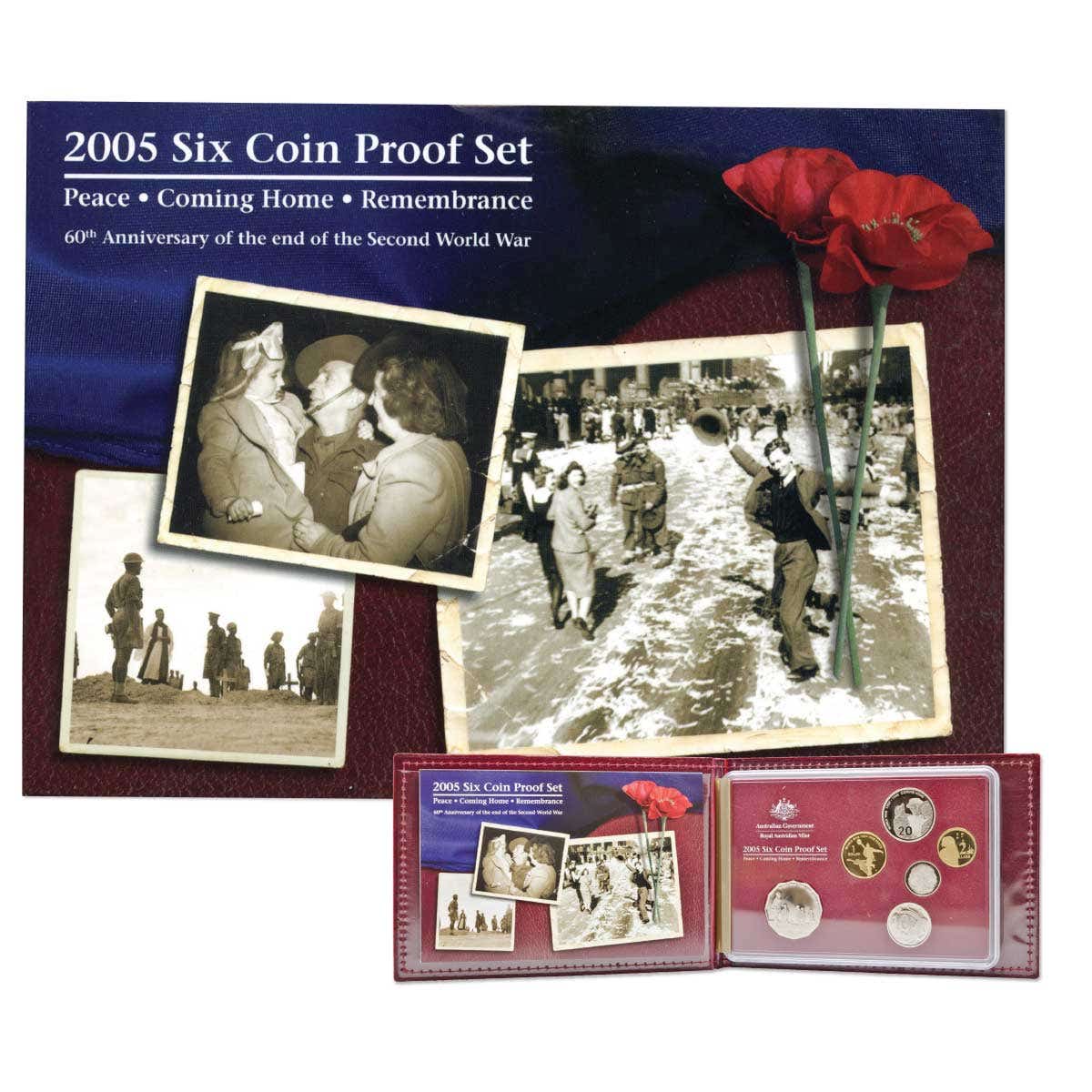 Australia End of WWII 60th Anniversary 2005 6-Coin Proof Set - Image 3