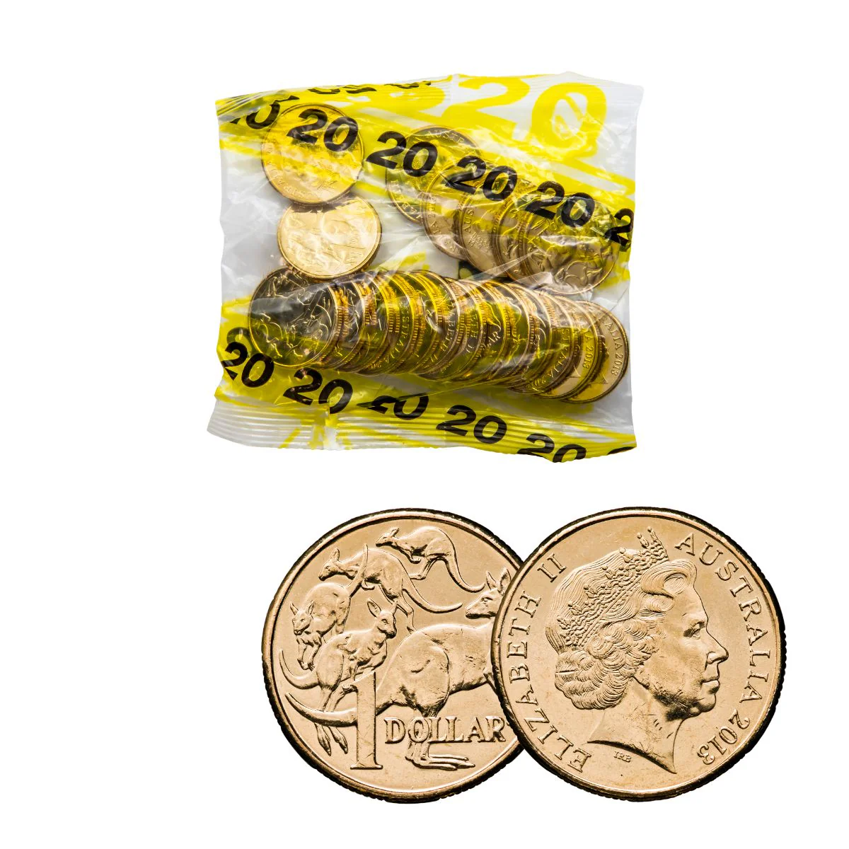Australia 2013 $1 Aluminium-Bronze Uncirculated 20-Coin Security Bag