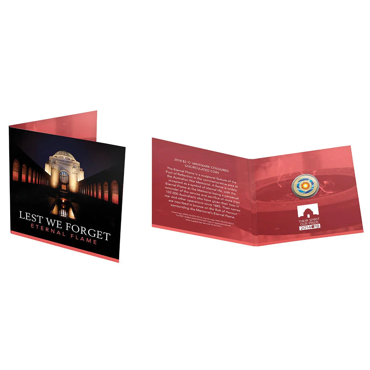 Australia 2018 $2 Lest We Forget C Mintmark Colour Aluminium-Bronze Uncirculated Coin - Image 4