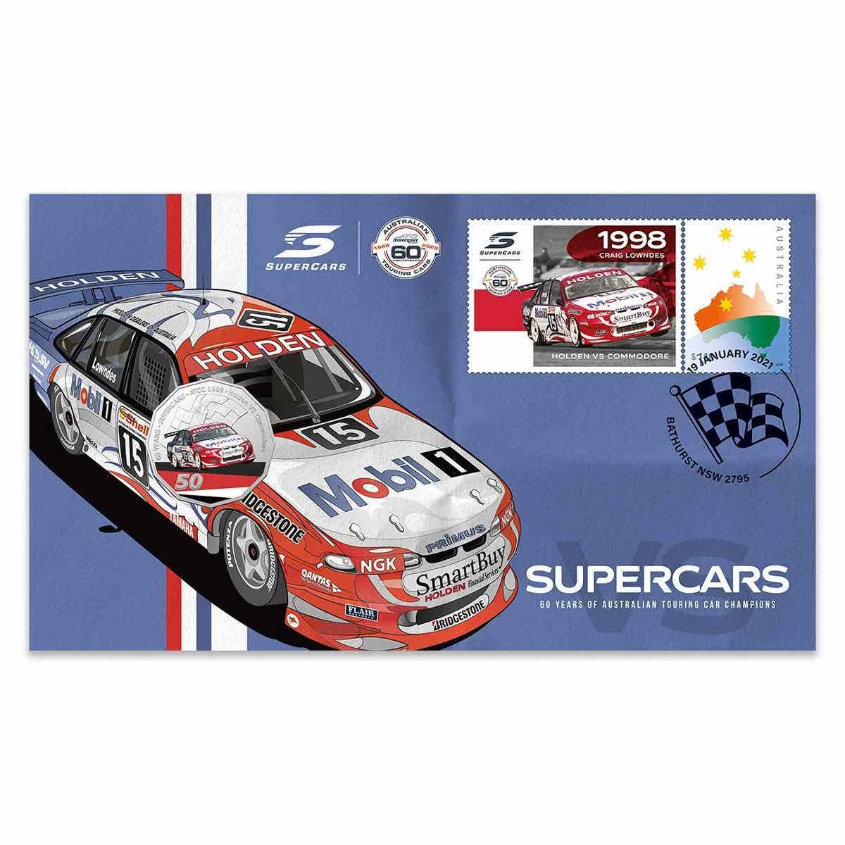 2020 50c 60 Years of Supercars VS Commodore Stamp & Coin Cover - Image 3