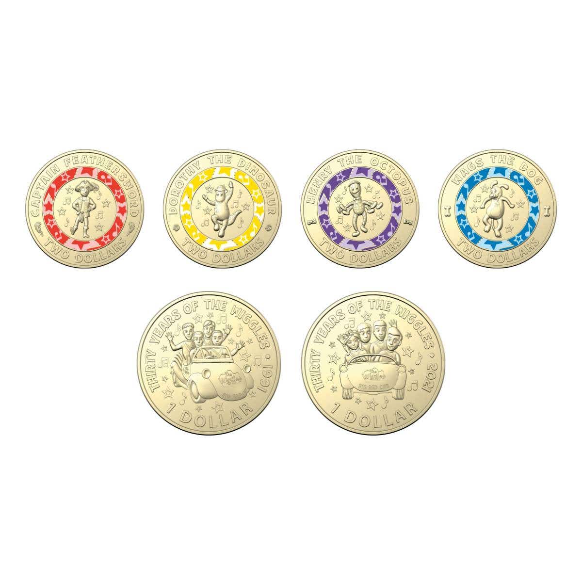 Australia 2021 Wiggles Aluminium-Bronze Uncirculated 6-Coin Set - Image 2