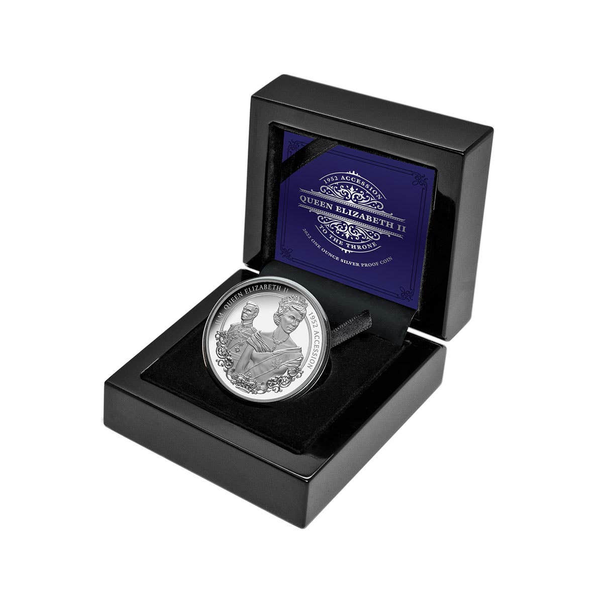 Queen Elizabeth II Accession 2022 $5 1oz Silver Proof Coin - Image 3